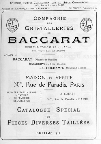 Cristal baccarat catalogue de - cristal, baccarat,