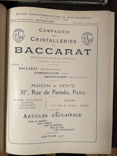 Baccarat ancien catalogue - baccarat, de