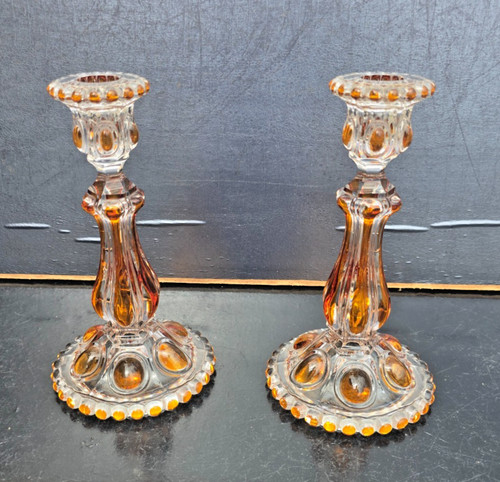 Paire bougeoirs cristal - de,