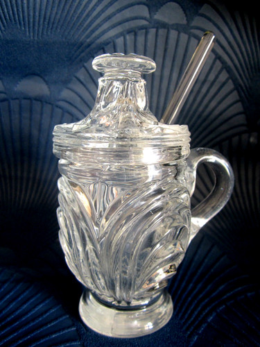 Ancien moutardier cristal - moutardier,